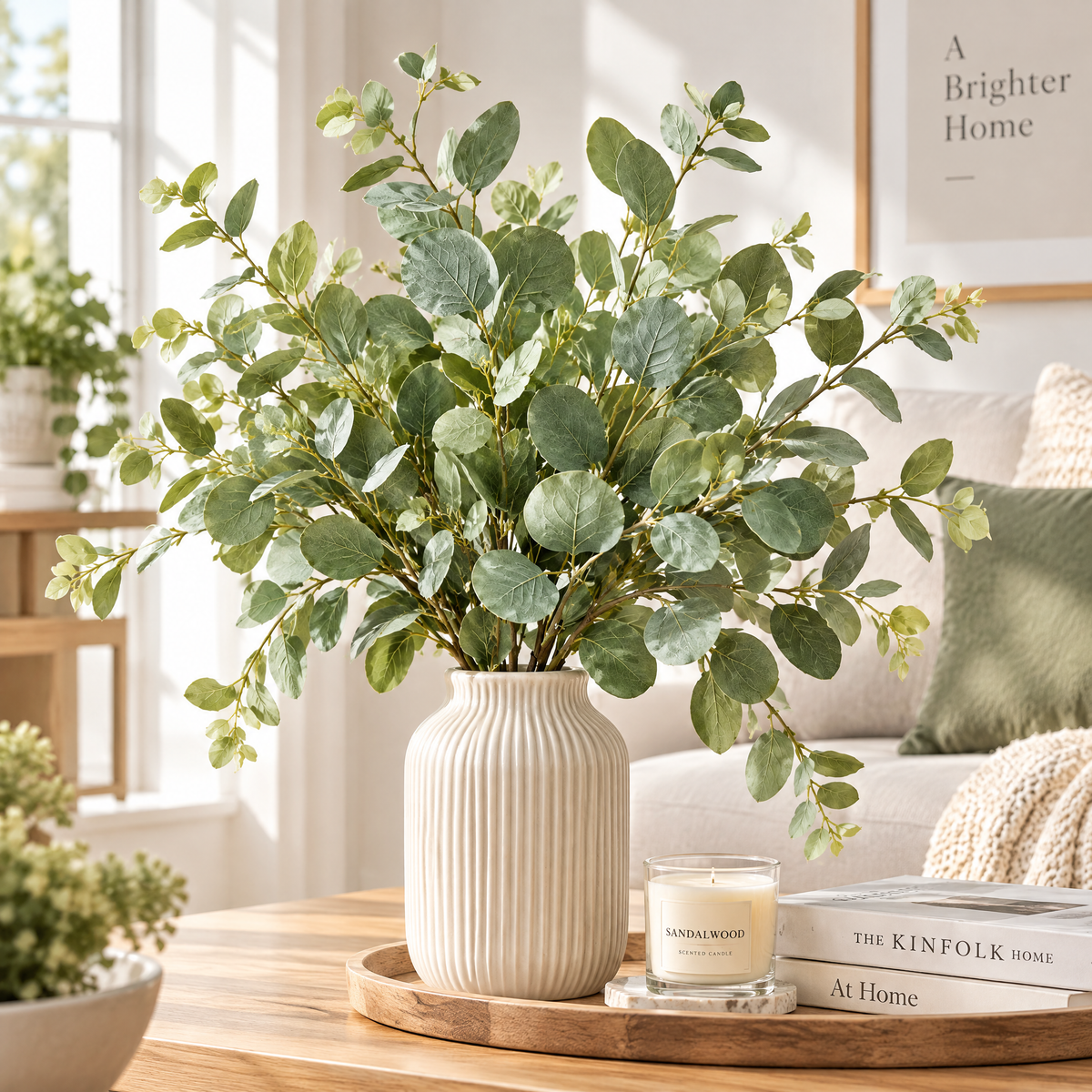 Faux Eucalyptus Leaf Bundle