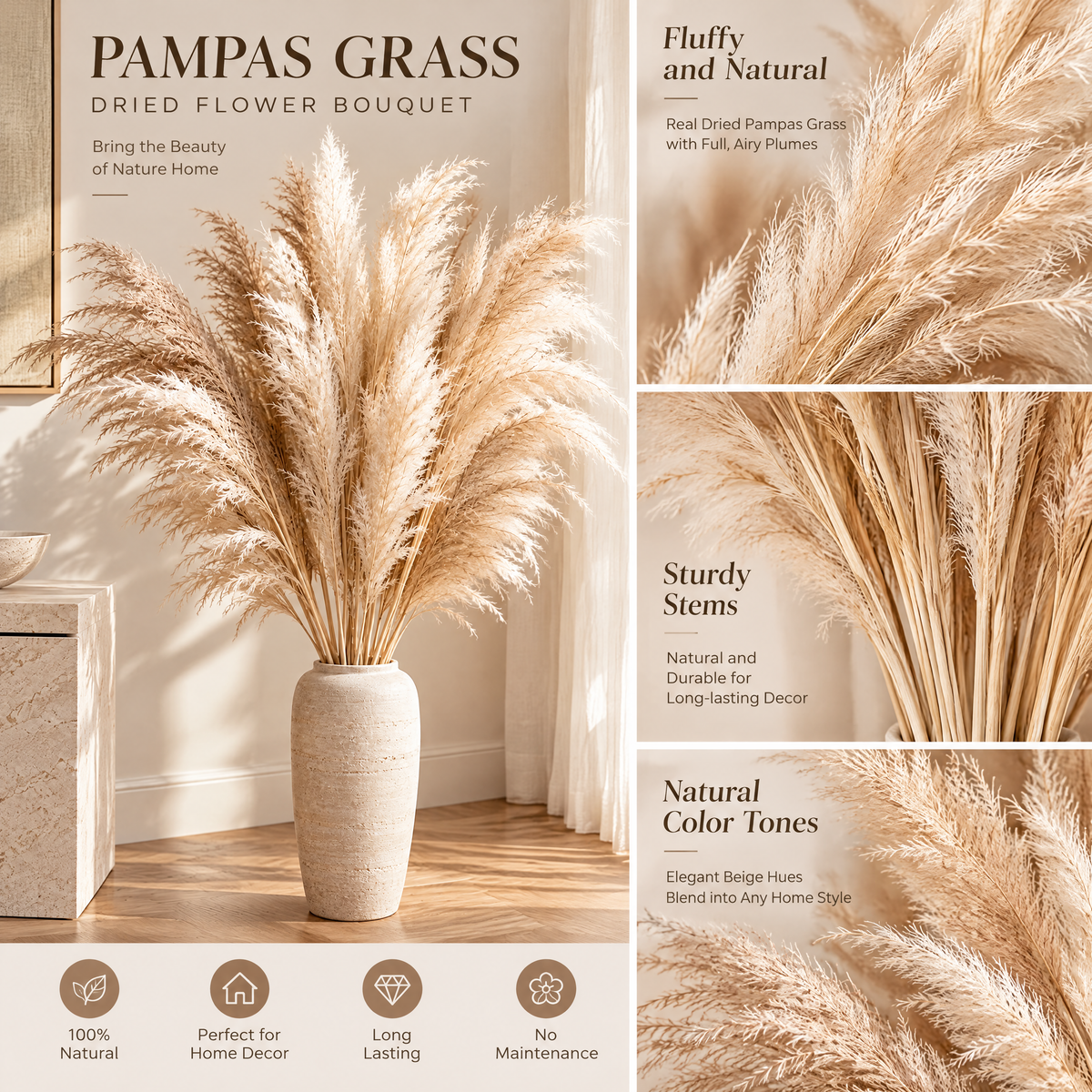 Dried Pampas Grass Bouquet